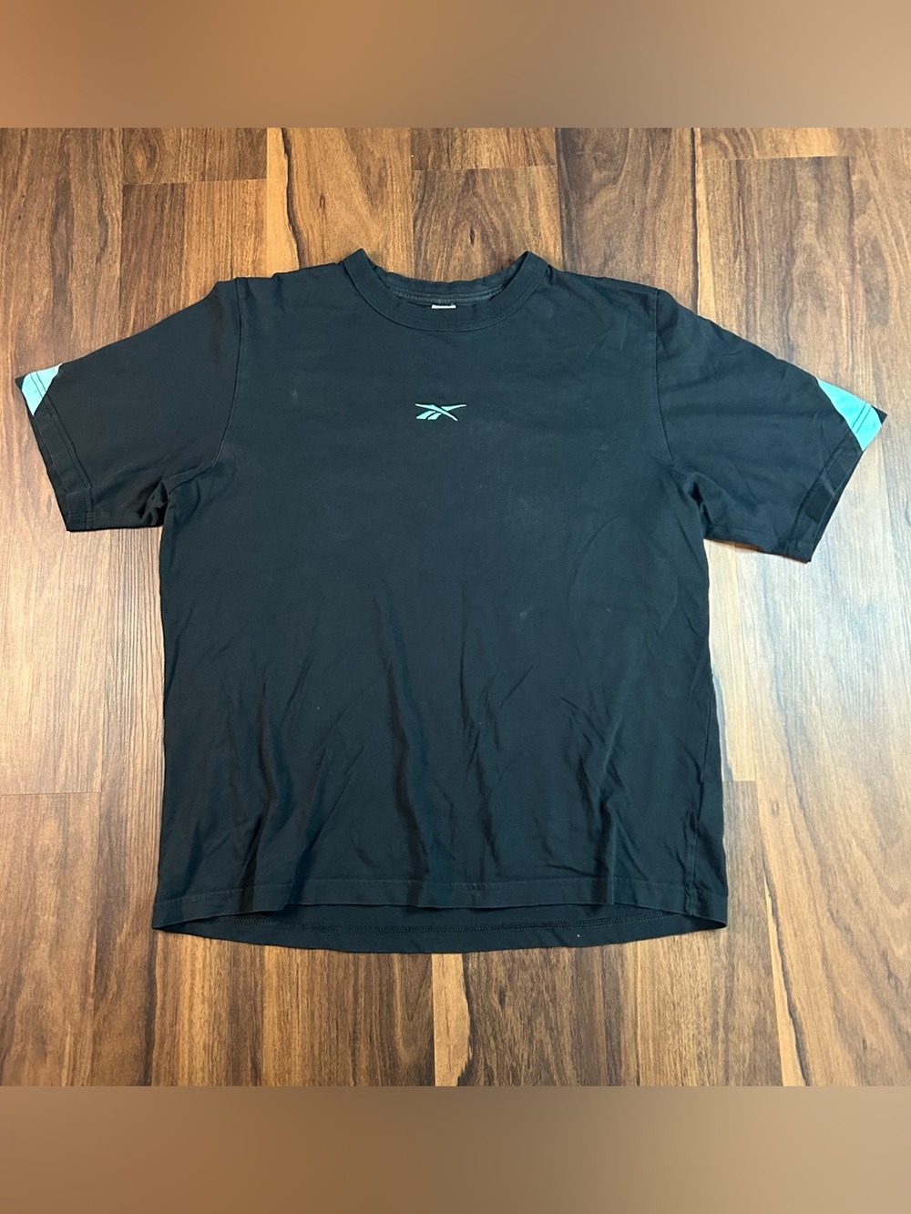 Vintage Y2K Reebok Black Short Sleeve Crewneck Tee with Mint Logo